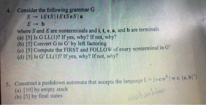 Solved (10] Eliminate Left Recursion From The Grammar A Ba | Chegg.com