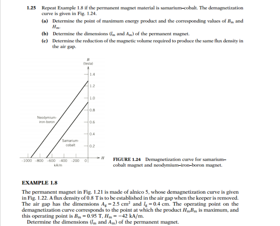 Solved 1.25 Repeat Example 1.8 if the permanent