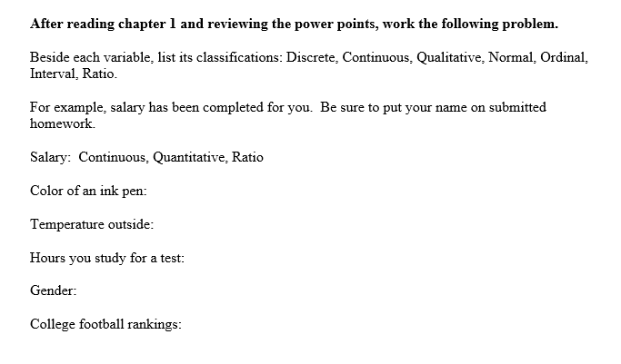 Solved After reading chapter 1 and reviewing the power | Chegg.com