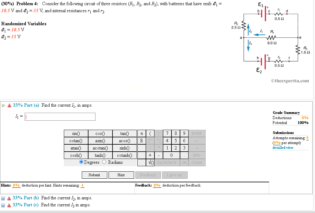 Solved (30\%) Problem 4: Consider the following circuit of | Chegg.com