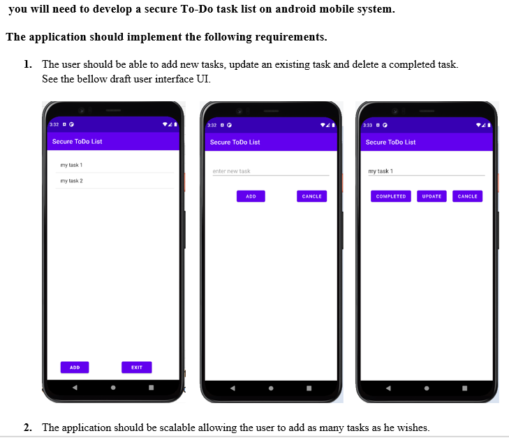 Solved you will need to develop a secure To-Do task list on | Chegg.com