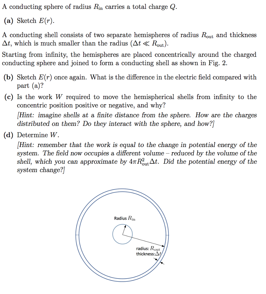 Solved A Conducting Sphere Of Radius Rin Carries A Total | Chegg.com