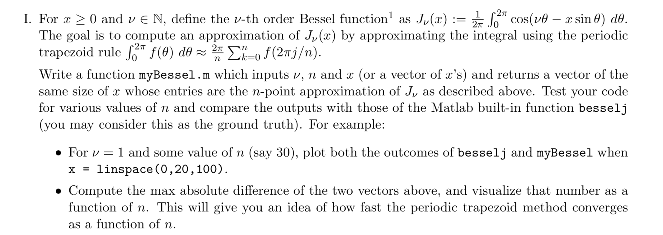 Function Js Mybessel Nu N Xs Input Code Her Chegg Com