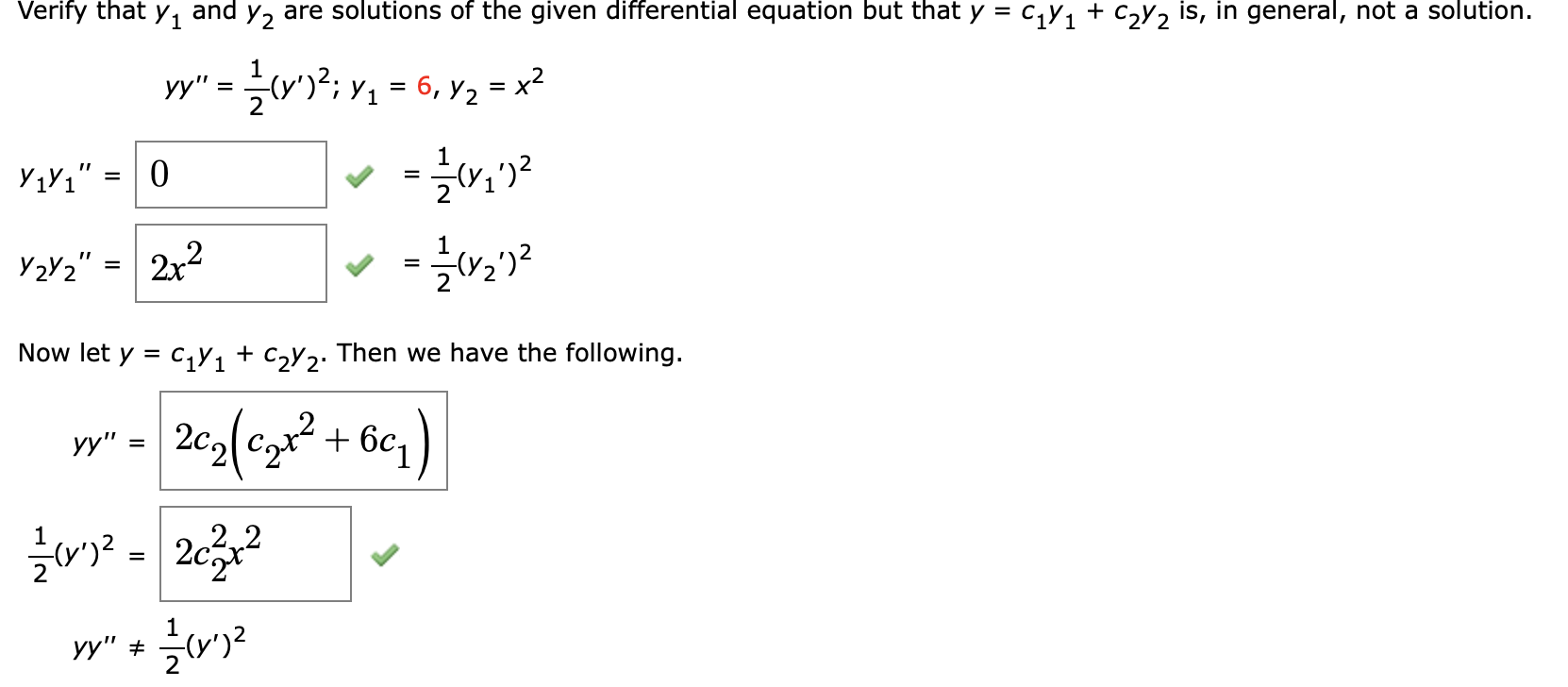 Solved Verify That Y1 And Y2 Are Solutions Of The Given | Chegg.com