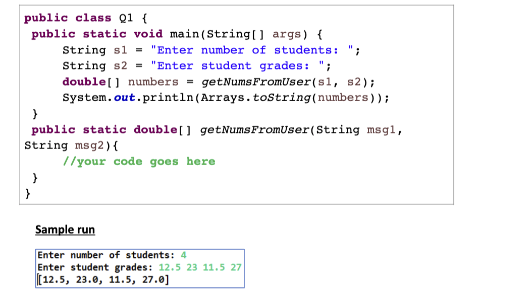 Solved (Using Java) Produce a method that reads in a set of | Chegg.com