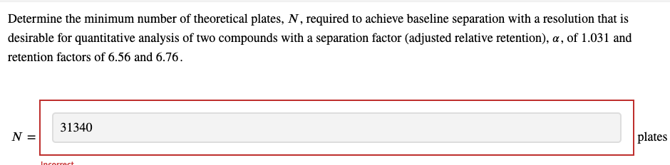 Solved Determine the minimum number of theoretical plates, | Chegg.com