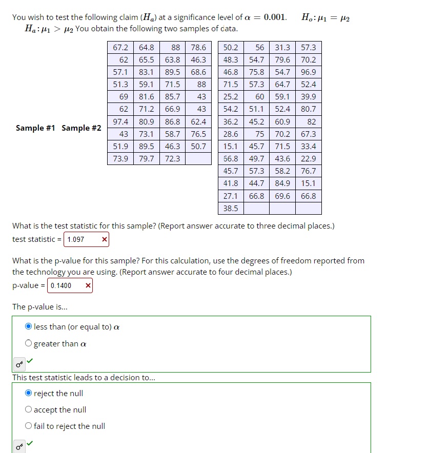 Solved You wish to test the following claim (Ha) at a | Chegg.com