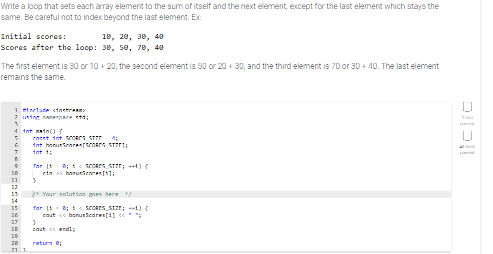 Solved Write a loop that subtracts 1 from each element in | Chegg.com