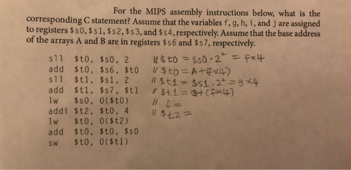 Solved For the MIPS assembly instructions below, what is the | Chegg.com