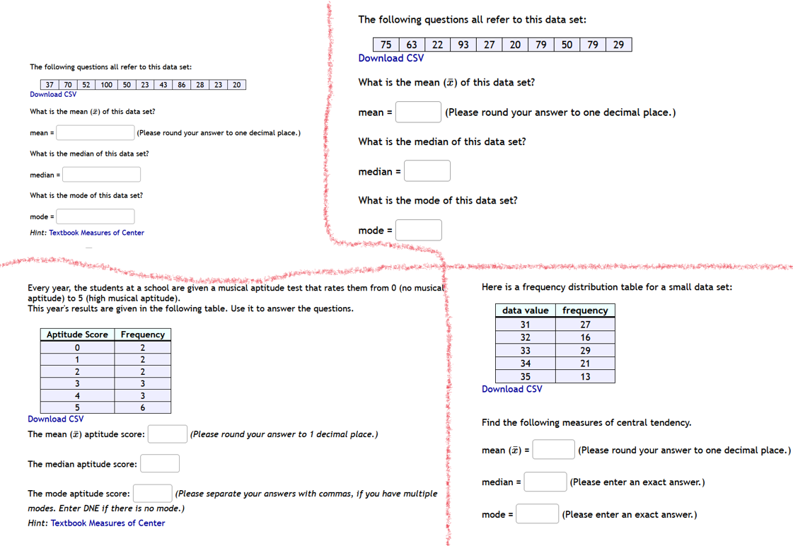 Solved The following questions all refer to this data set: | Chegg.com