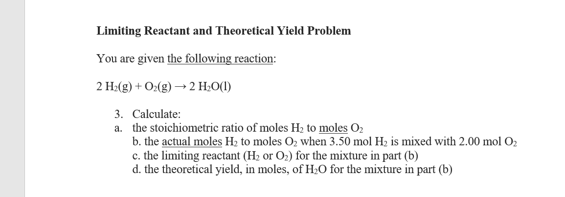 Solved Limiting Reactant And Theoretical Yield Problem You | Chegg.com