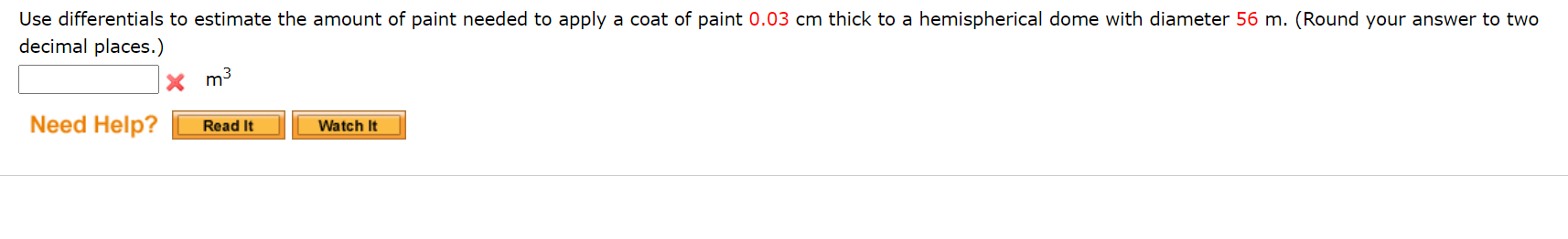 Solved Use differentials to estimate the amount of paint | Chegg.com