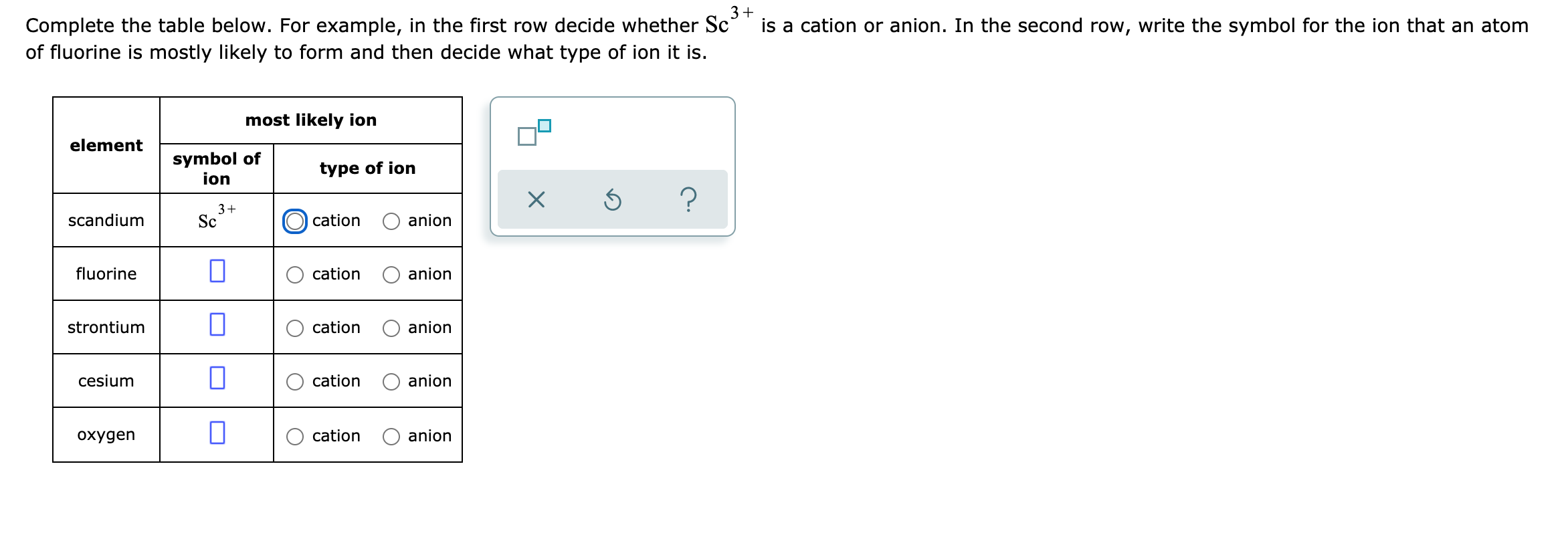 Solved 3+ Complete the table below. For example, in the | Chegg.com