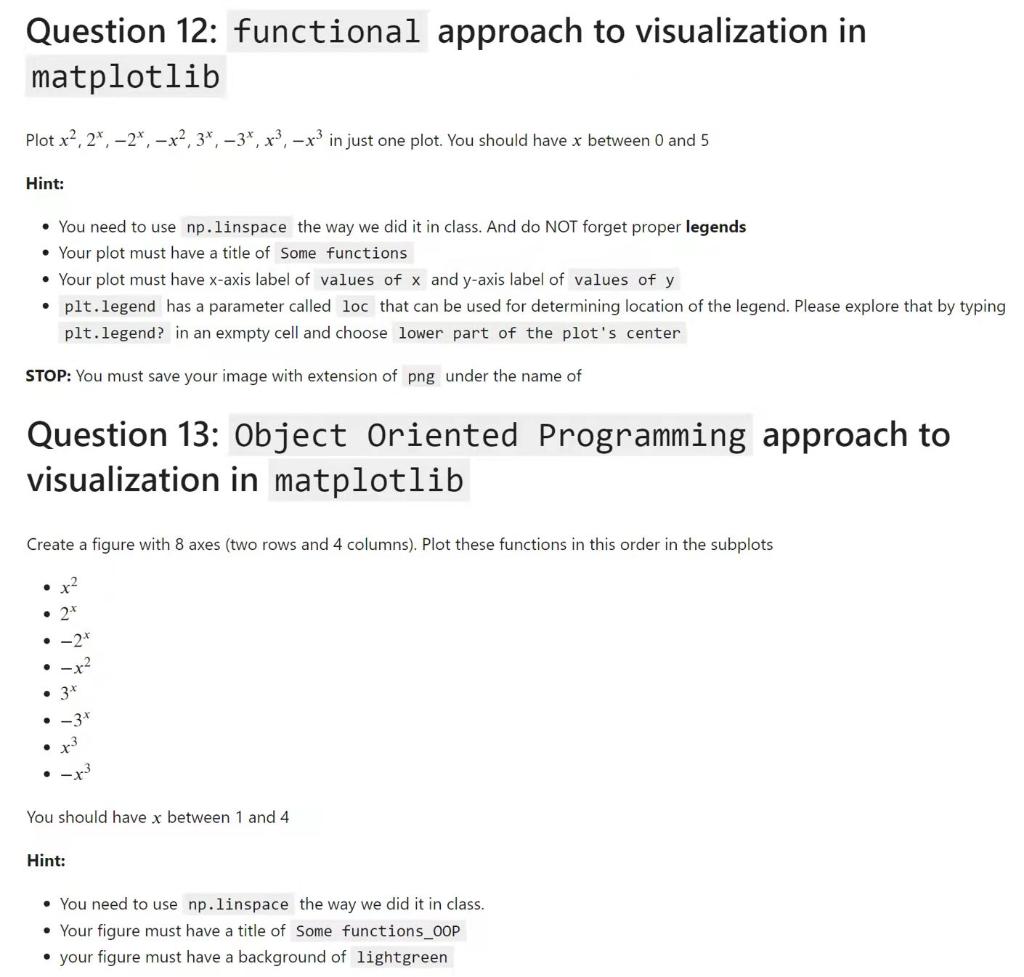 Solved Question 12: functional approach to visualization in | Chegg.com
