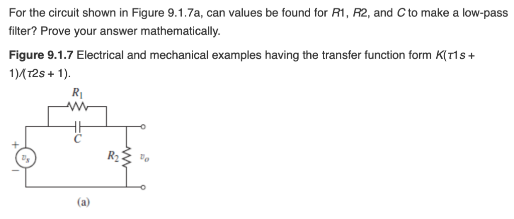 Solved For the circuit shown in Figure 9.1.7a, can values be | Chegg.com