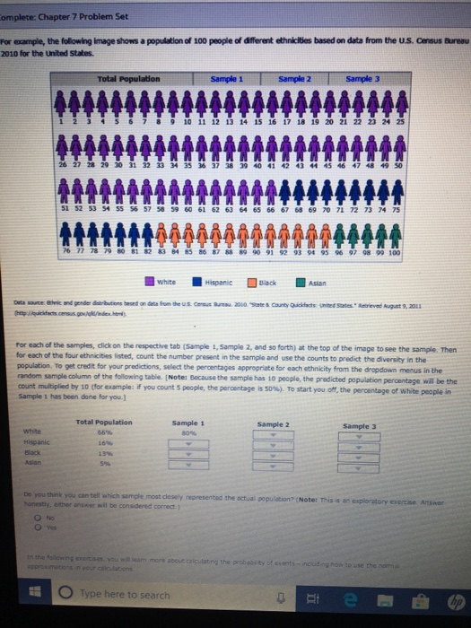 omplete: Chapter 7 Problem Set people of different | Chegg.com