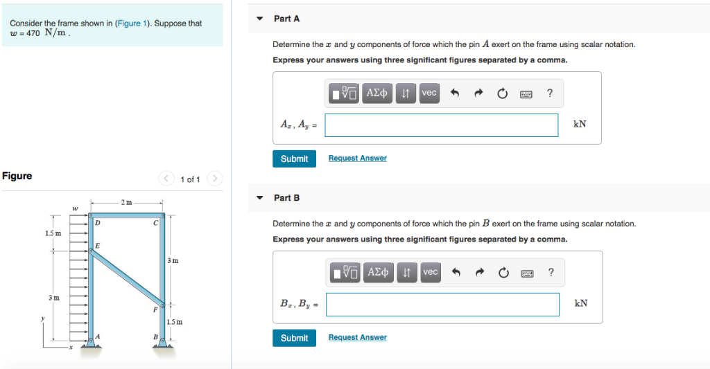 Solved Part A Consider the frame shown in (Figure 1). | Chegg.com