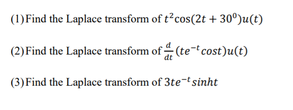 laplace transform of t 3 cost