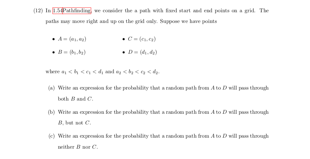 Solved (12) In 1.54Pathfinding, we consider the a path with | Chegg.com