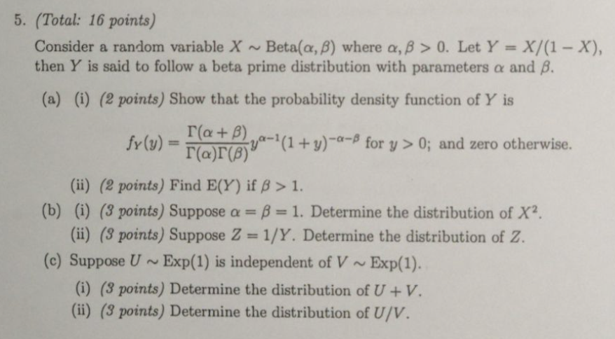 Solved 5 Total 16 Points Consider A Random Variable X Chegg Com