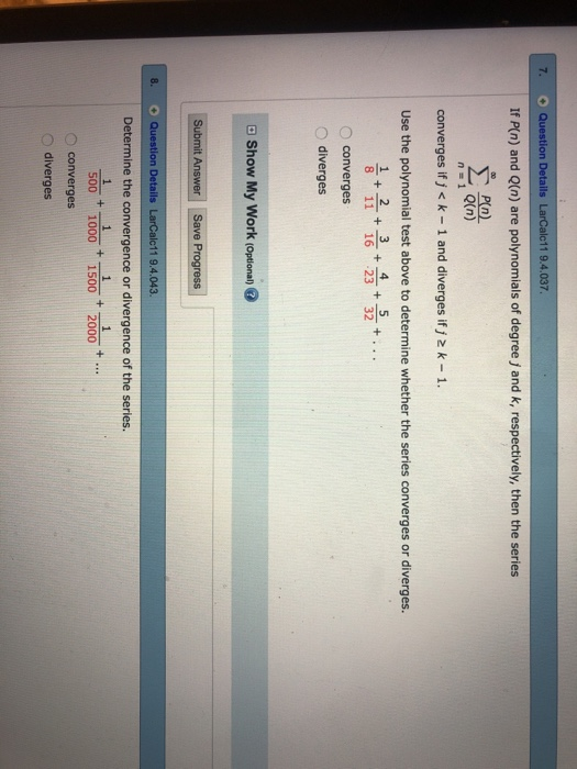 Solved 7. +|Question Details LarCalc11 9.4.037 If P(n) and | Chegg.com