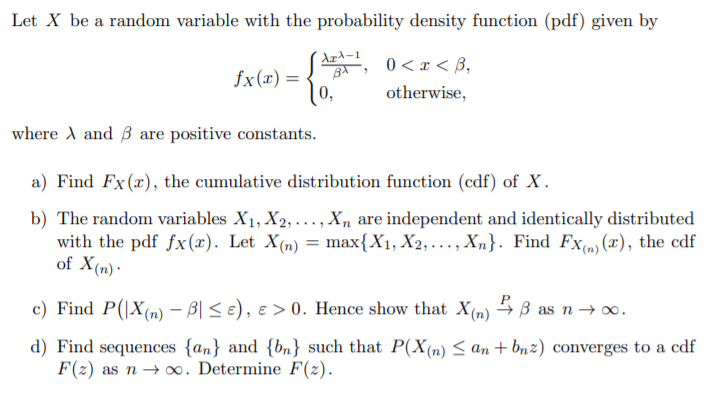 Solved Let X Be A Random Variable With The Probability | Chegg.com