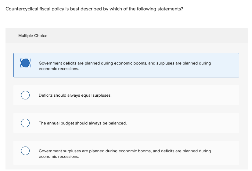 solved-countercyclical-fiscal-policy-is-best-described-by-chegg