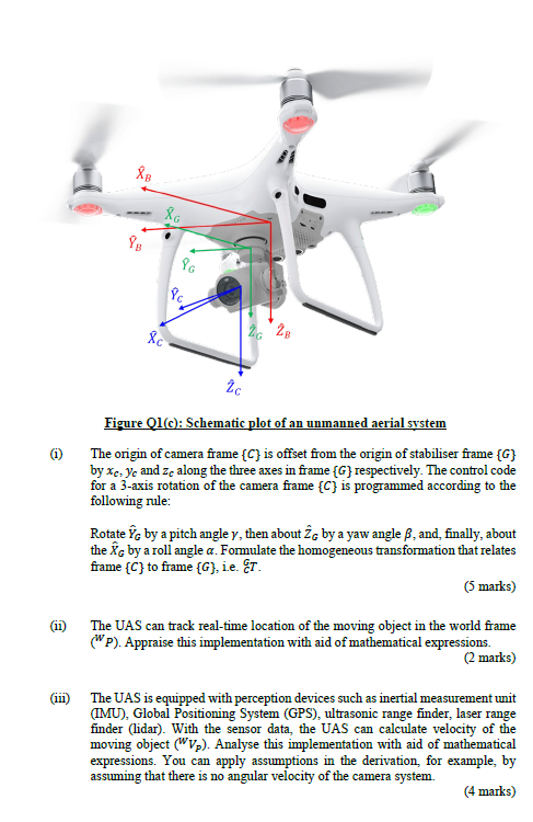 © Figure Q1(C) shows a quadcopter with a camera | Chegg.com