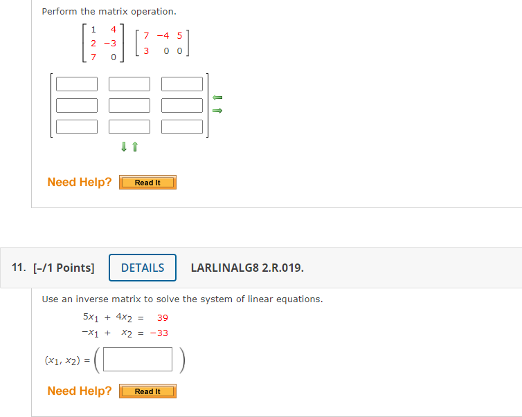 Solved liner algebra please answer both of the question will | Chegg.com