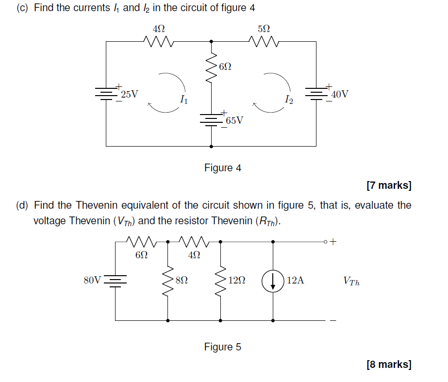 Solved (C) Find the currents 14 and 12 in the circuit of | Chegg.com