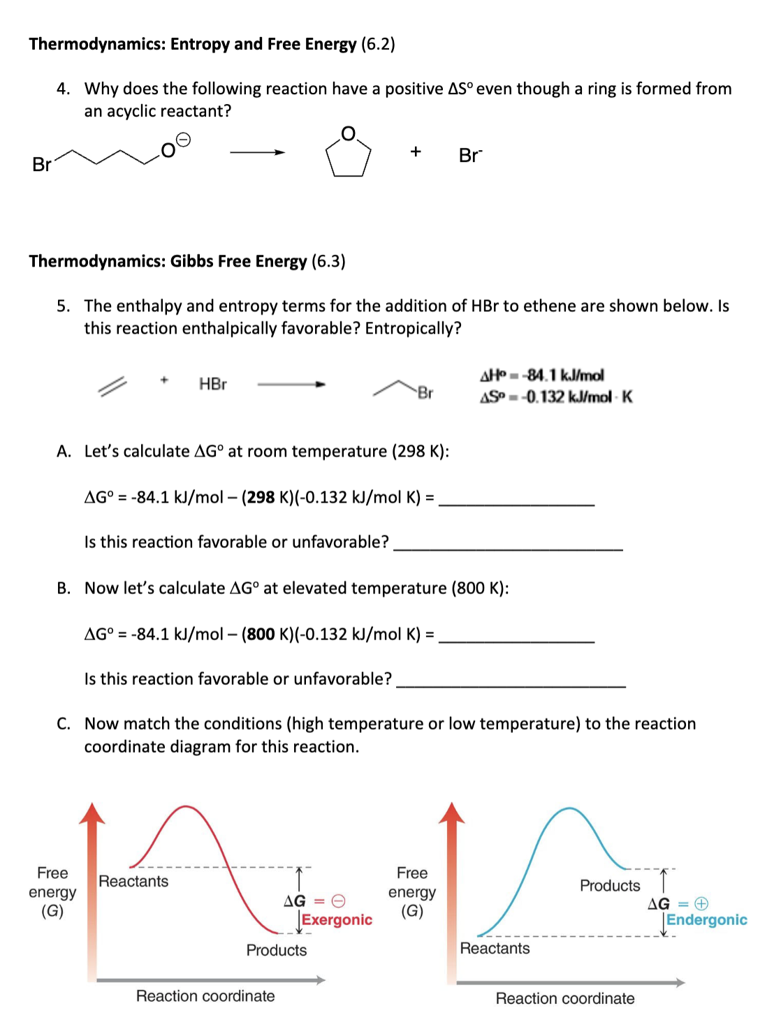 Solved Thermodynamics: Entropy And Free Energy (6.2) 4. Why | Chegg.com