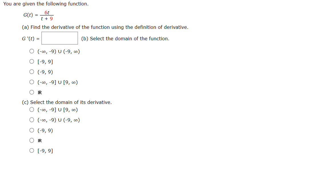 Solved You Are Given The Following Function 6t G T T9 Chegg Com