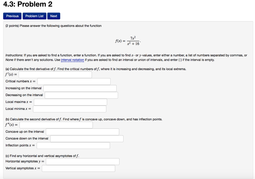 Solved 4.3: Problem 2 Previous Problem List Next 2 points) | Chegg.com