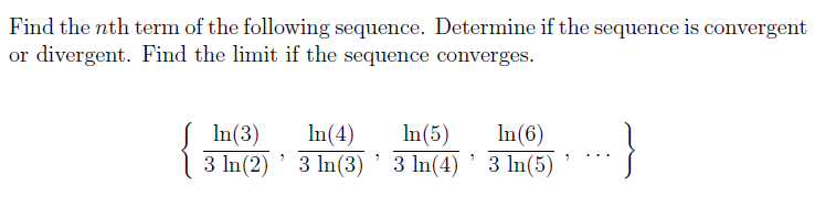 Solved Find the nth term of the following sequence. | Chegg.com