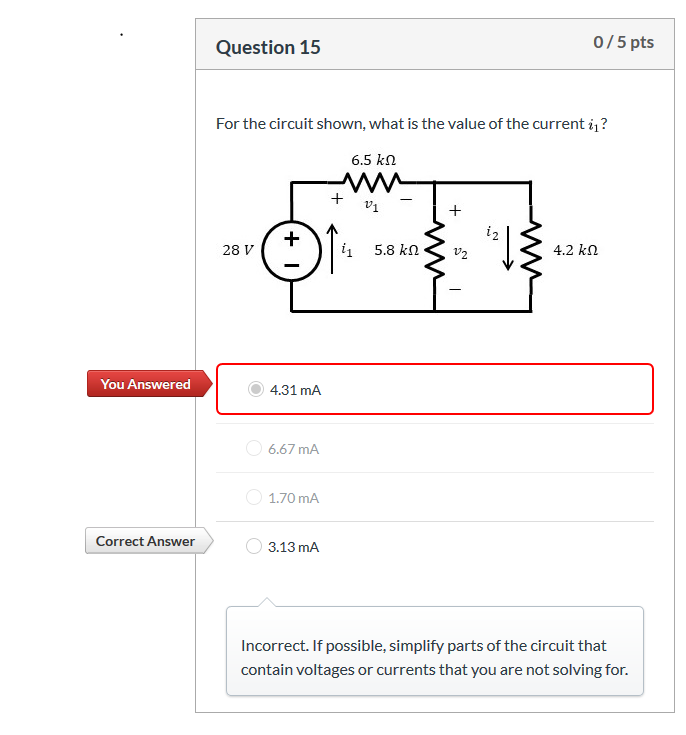 Solved Question 15 0/5 pts For the circuit shown, what is | Chegg.com