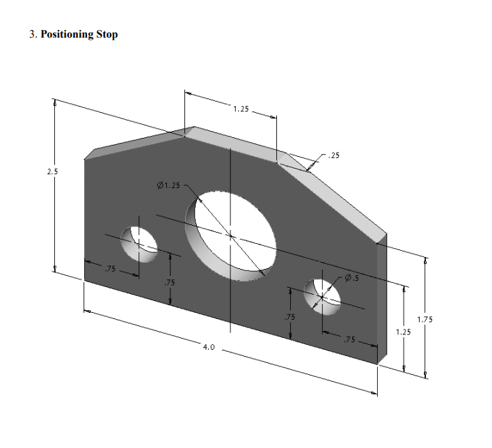 Solved 3. Positioning Stop 1.25 .25 2.5 01.25 75 0.5 .75 75 | Chegg.com