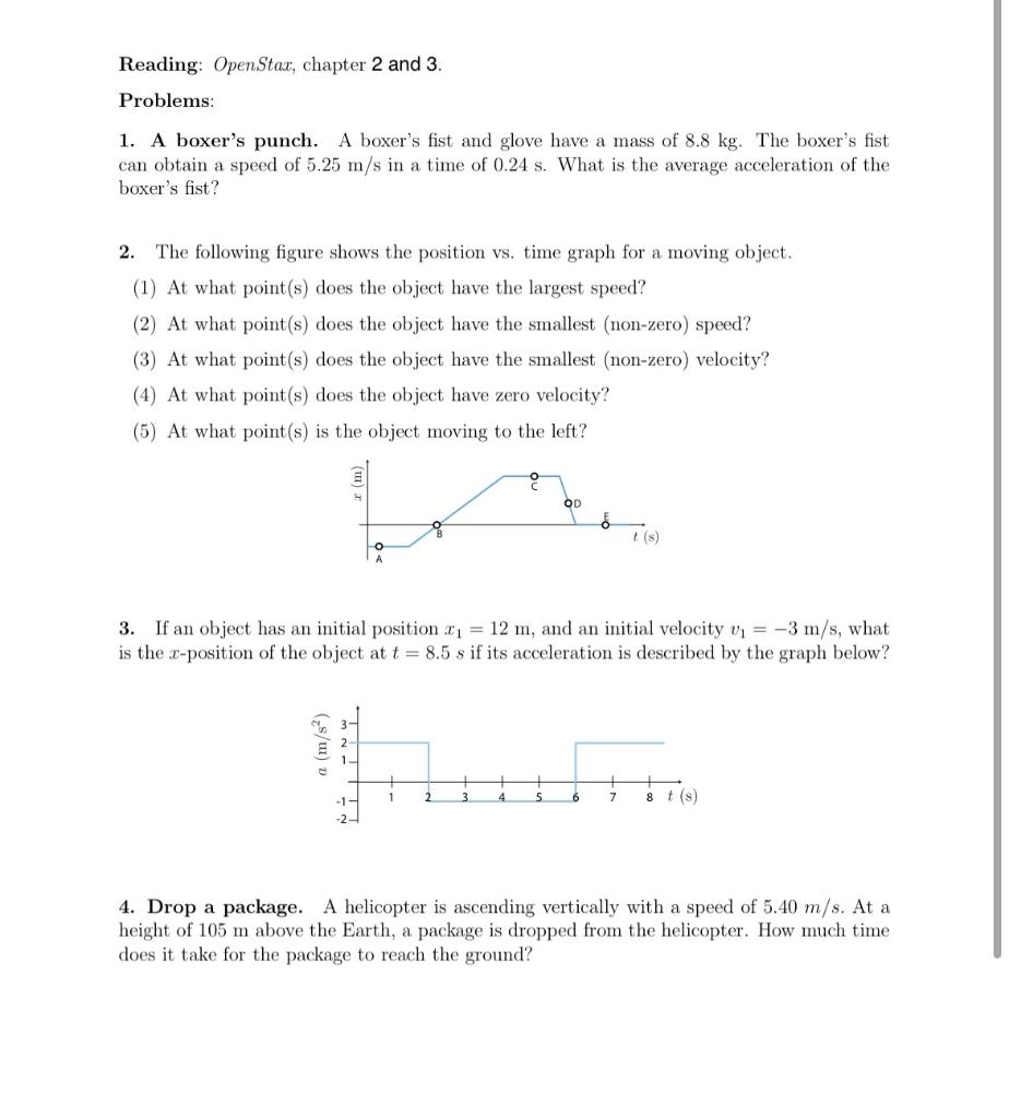 Reading: OpenStax, chapter 2 and 3. Problems: 1. A | Chegg.com