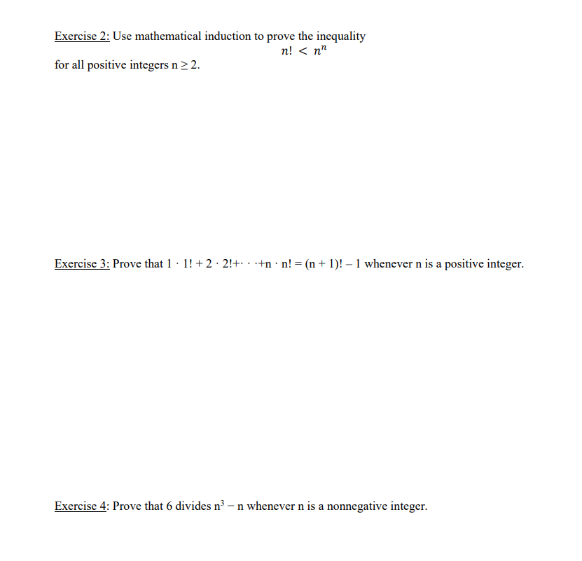 Solved Exercise 2 Use Mathematical Induction To Prove The Chegg Solved Exercise 2 Use Mathematical Induction To Prove The Chegg