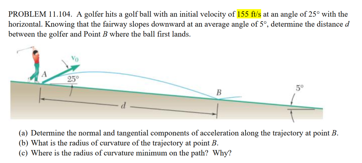 Solved PROBLEM 11.104. A Golfer Hits A Golf Ball With An | Chegg.com