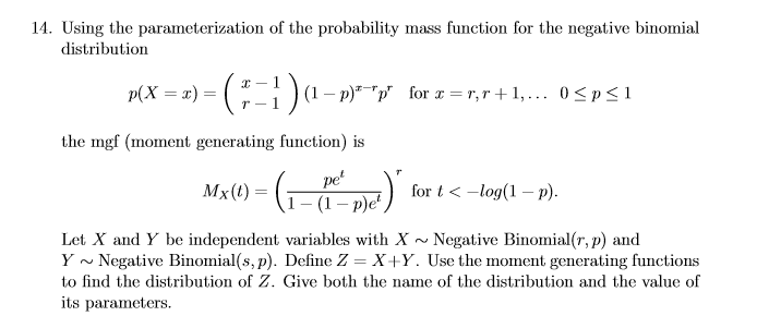 Solved 14. Using the parameterization of the probability | Chegg.com