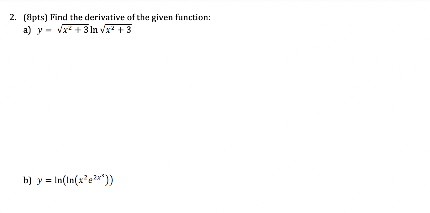 derivative of ln sqrt x 2 y 2 ))