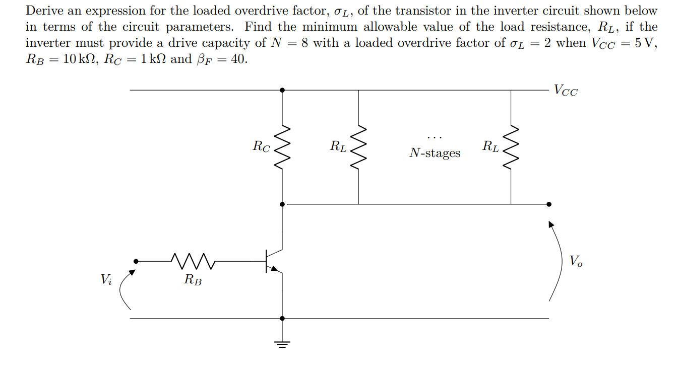 Solved Derive an expression for the loaded overdrive factor, | Chegg.com