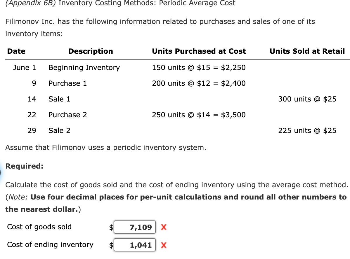(Appendix 6B ) Inventory Costing Methods Periodic