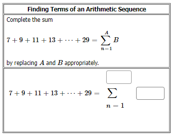 finding the sum of n terms of an arithmetic sequence