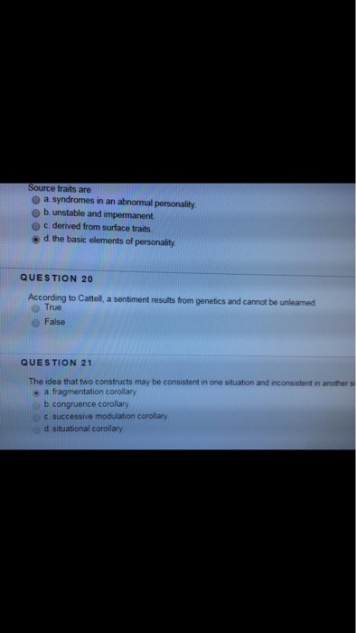 Solved Source Traits Are O A Syndromes In An Abnormal | Chegg.com