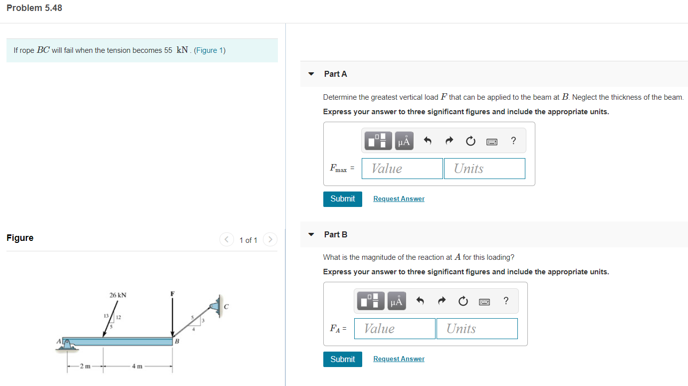 Solved Problem 5.48 If rope BC will fail when the tension | Chegg.com