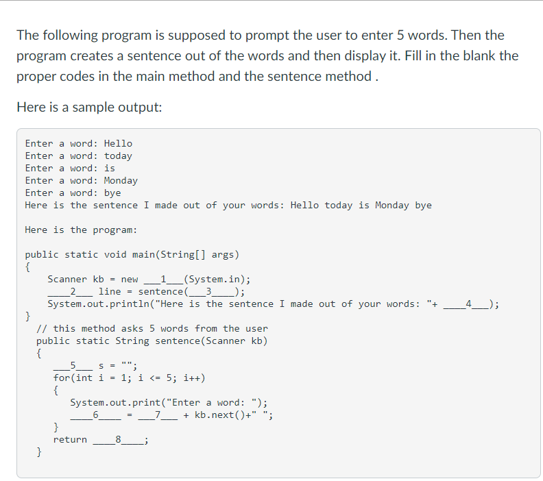 Solved The following program is supposed to prompt the user | Chegg.com