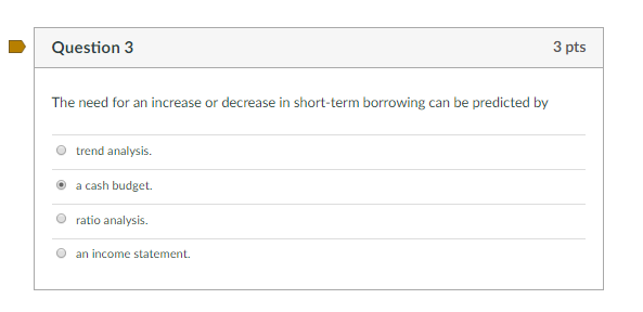 Solved Question 3 The need for an increase or decrease in | Chegg.com
