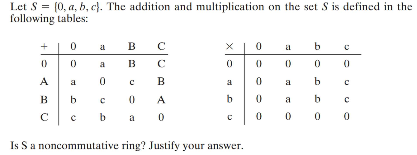 Solved Let S = {0, A, B,c}. The Addition And Multiplication | Chegg.com