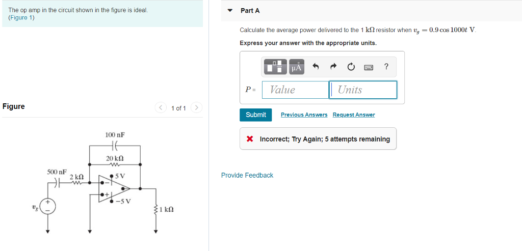 Solved The op amp in the circuit shown in the figure is | Chegg.com